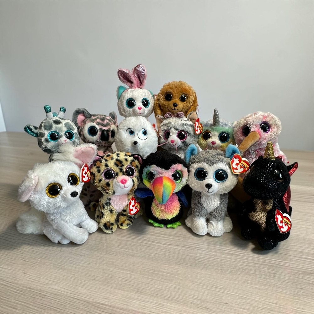 TY Beanie Boos Plush Lot of 13 Tagged Claire's Exclusive Unicorn Cat Dog